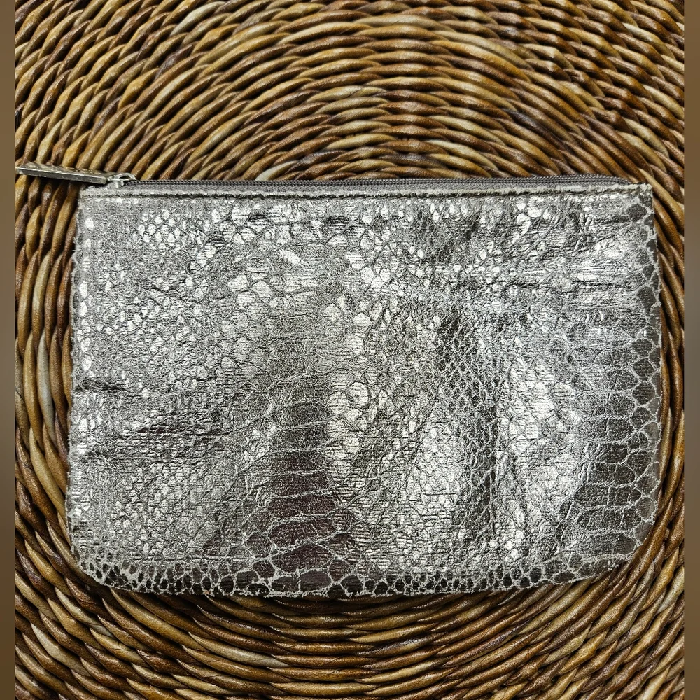 Jimmy Choo Parfums Bag Crackle Silver Zip Travel